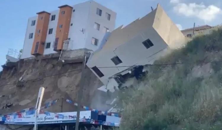 Colapsa edificio por deslizamiento de tierra en Tijuana, BC