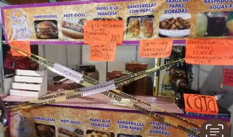 Clausuran local de alimentos en la Feria Tabasco por uso de unicel