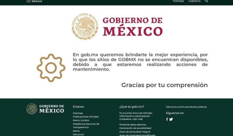 Gobierno federal descarta hackeo tras falla en portales; afirma que realiza mantenimiento