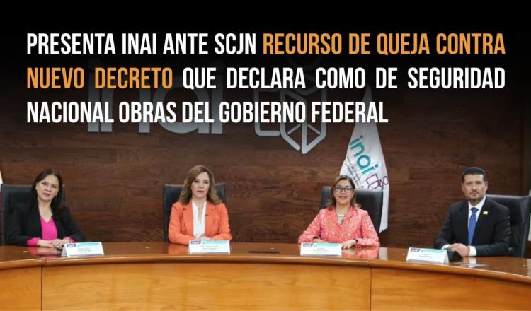INAI presenta ante SCJN queja contra nuevo "decretazo" de AMLO