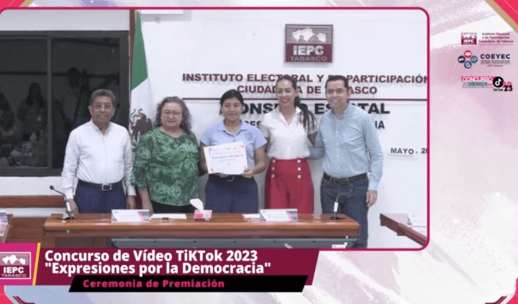 Premia IEPCT a ganadores de concurso de Tiktok 2023