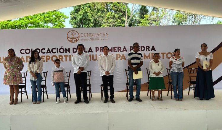 Inicia construcción de Unidad Deportiva en Huacapa y Amestoy, Cunduacán