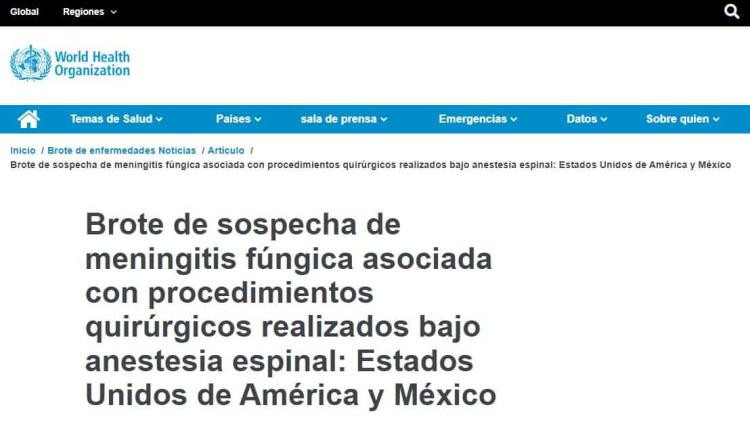 Pide Oms Estar Alerta Ante Brotes De Meningitis Fúngica En Estados Unidos Y México 9250