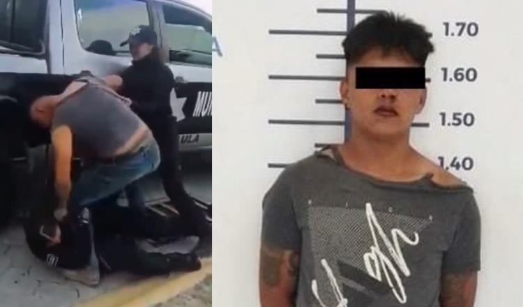 Cae hombre que golpeó a mujeres policías en Puebla