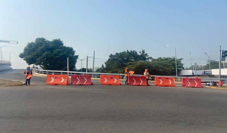 Cierran circulación de Paseo Tabasco a Gaviotas por puente Grijalva III