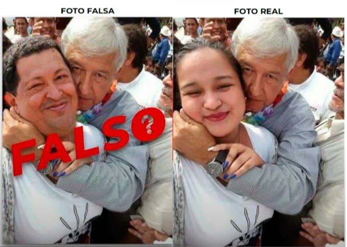 "Nunca lo vi", dice AMLO tras desmentir foto donde aparece abrazando a Hugo Chávez