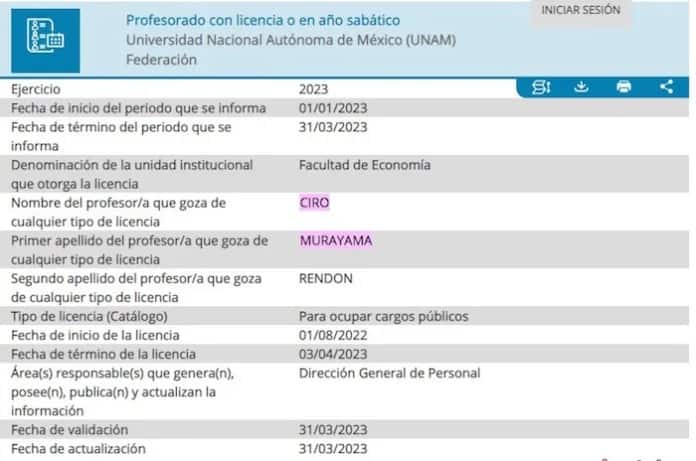 Da UNAM a o sab tico con goce de sueldo a Ciro Murayama tras 9