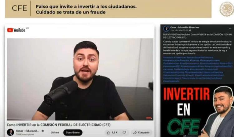 Falso que CFE está invitando a ciudadanos a invertir con depósitos bancarios: Gobierno federal