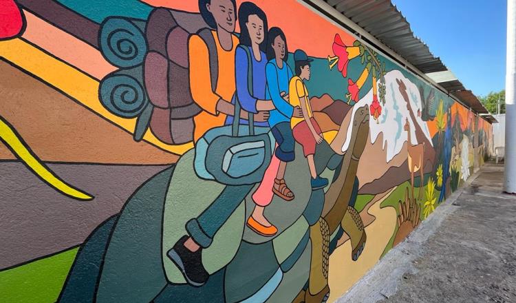 Inaugura DIF Tabasco mural Somos Aves de Paso