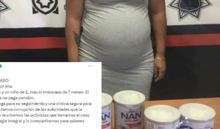 Embarazada detenida por robar leche en Torreón tiene dos hijos más; activistas se suman para apoyarla