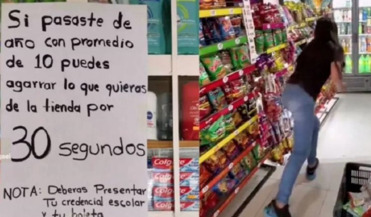 Premia "tiendita" de Edomex a alumnos de 10; les da 30 segundos de compras gratuitas