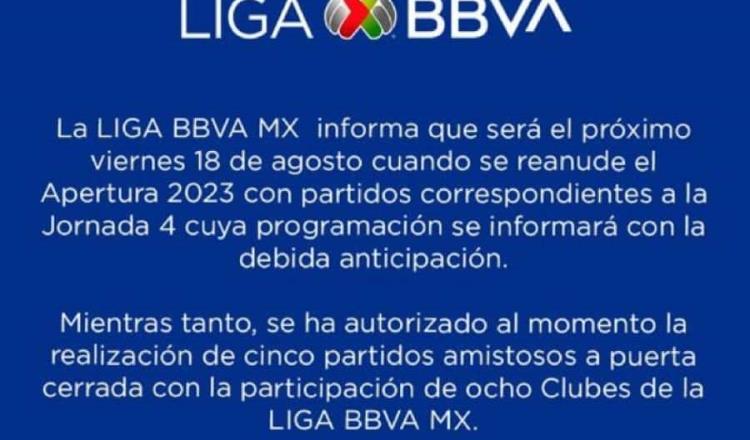 Liga Mx reanudará actividades el 18 de agosto