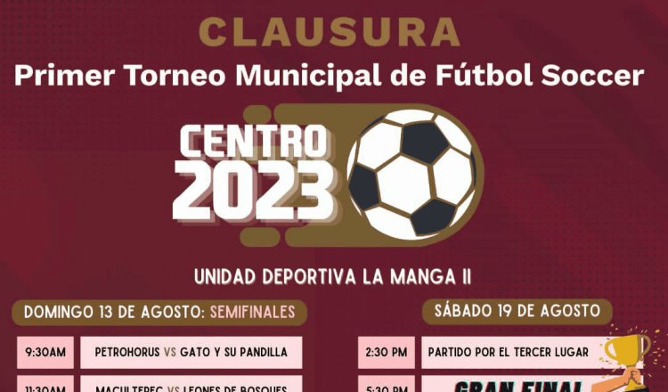 Definidas semifinales del 1er torneo de futbol municipal de Centro