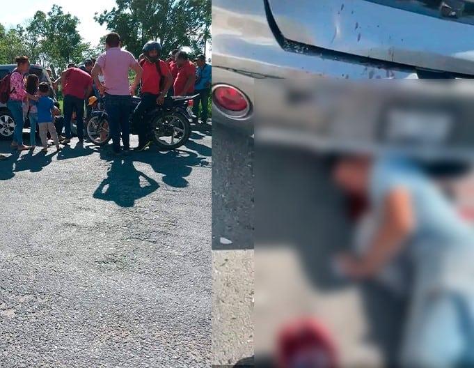 ¡otra De Motociclistas Se Estampa En Medallón Trasero De Un Coche Y Termina En El Hospital 1213