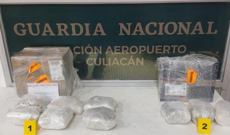 Asegura Guardia Nacional paquetes con droga sintética en aeropuerto de Culiacán