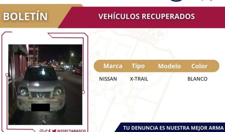 Detiene SSPC a 3 personas por robo a comercio y recuperan vehículo robado en Centro