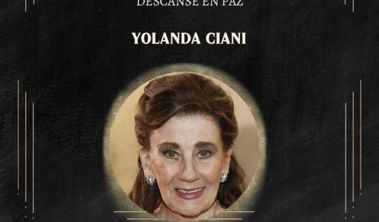 Muere la actriz Yolanda Ciani a los 85 años de edad