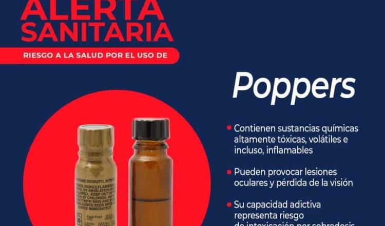 Alerta Cofepris riesgos a la salud por el uso de "poppers"