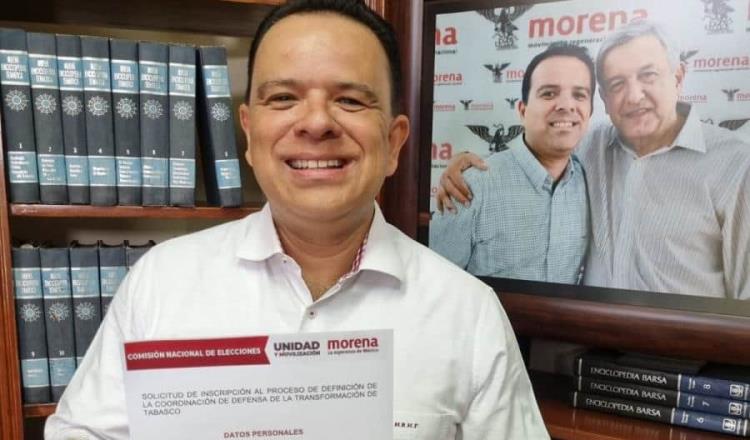 Formaliza Marcos Rosendo registro para candidatura de Morena por Tabasco