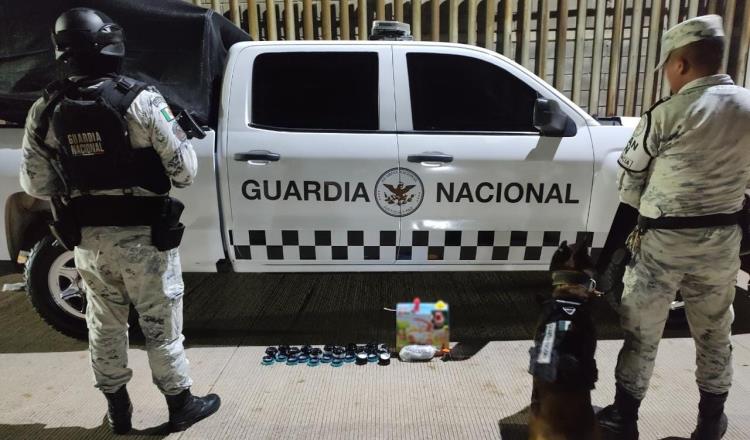 Guardia Nacional y binomios caninos hallan metanfetamina en paquetería de Sinaloa