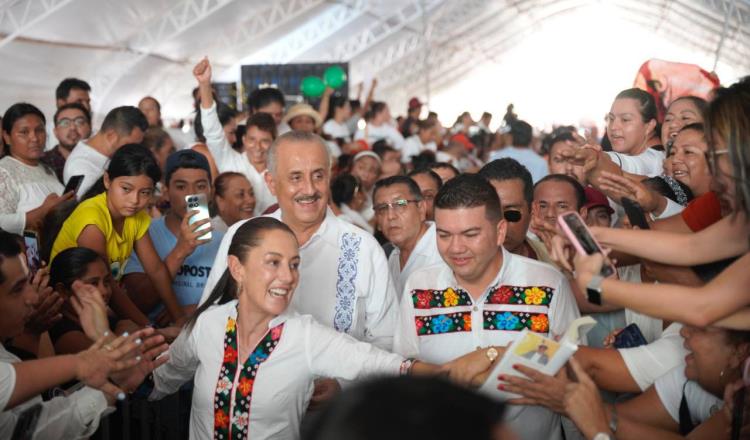 Convoca Sheinbaum a la unidad desde Tabasco, con ausencia de Adán Augusto, Noroña y Velasco