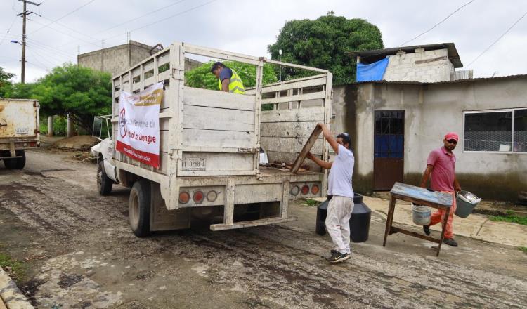 Acopian 77.2 toneladas de cacharros en 7 días de operativo contra el dengue en Centro