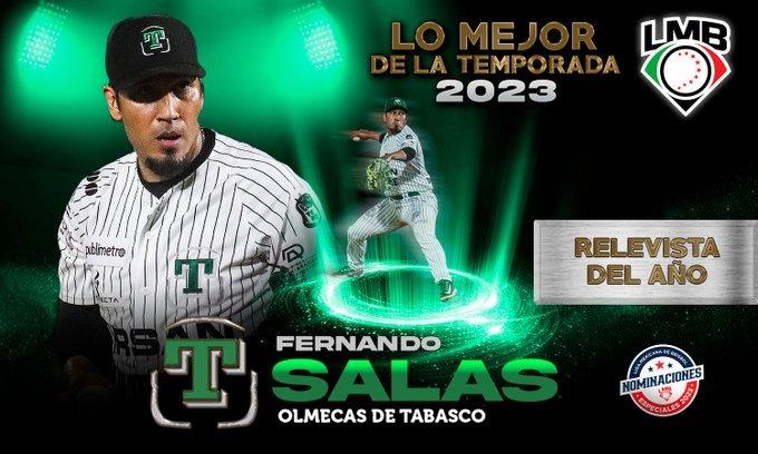 Lanzador de Olmecas, Fernando Salas, es nombrado el Relevista del Año en LMB