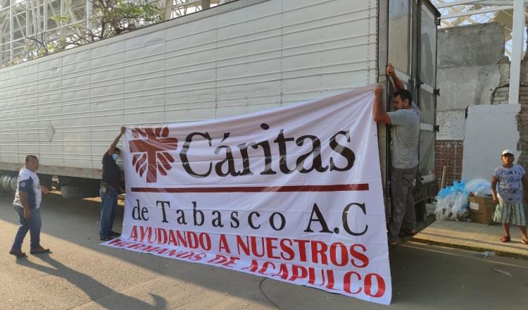 Envía Diócesis de Tabasco tráiler con ayuda humanitaria a Guerrero