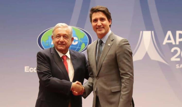 Aborda Obrador tema migratorio e inversiones canadienses en México con Trudeau