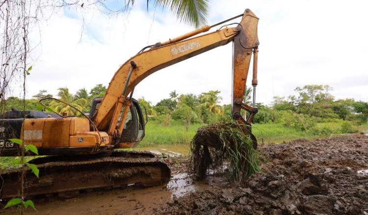 Arrancan trabajos de desazolve para quitar tapón en río Jolochero de zona Yokot´an