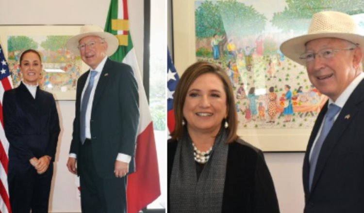 Se reúne Ken Salazar con Sheinbaum y Xóchitl; hablan sobre trabajo entre México y EE. UU.