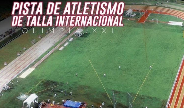 Presume Gobernador Merino certificación de talla internacional a pista atlética de Olimpia XXI