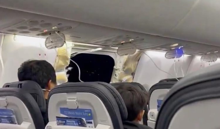 Se desprende ventana de avión en pleno vuelo en EE.UU