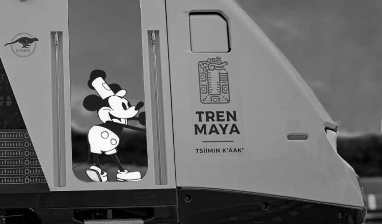 ¡Se sube Miguelito al tren! Tren Maya usa a Mickey Mouse para promocionar viajes