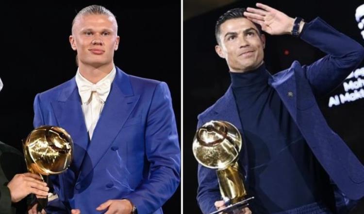 Haaland gana premio a Mejor Jugador y Cristiano Ronaldo al máximo goleador de los Globe Soccer Awards