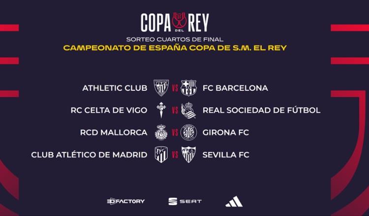 Athletic vs Barcelona y Atlético de Madrid vs Sevilla, partidos más atractivos de 4tos de final de Copa del Rey