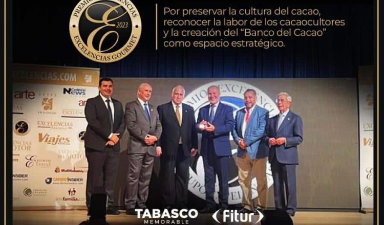 Gana Tabasco premio "Excelencias durante FITUR