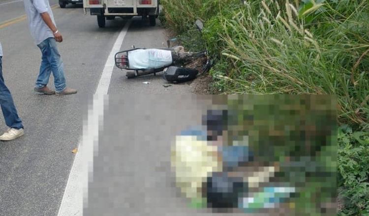 Sujeto derrapa sobre la vía Villahermosa-Frontera; sólo sufrió algunas heridas