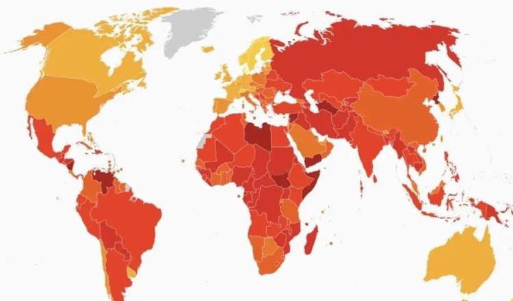 Mantiene México posición 126 de 180 países en Índice de Percepción de la Corrupción