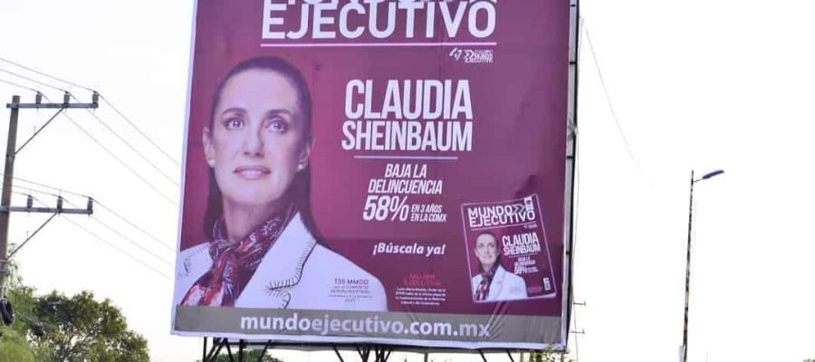 Niega INE aplicar medidas cautelares contra Sheinbaum por espectaculares en Edomex