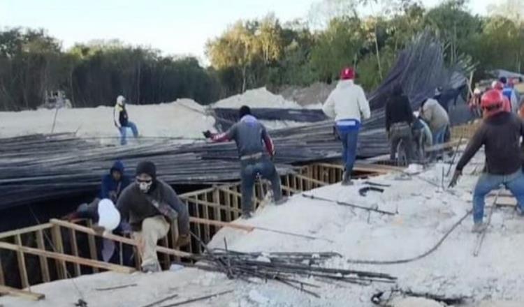 Colapso de estructura en puente del Tren Maya deja 2 heridos