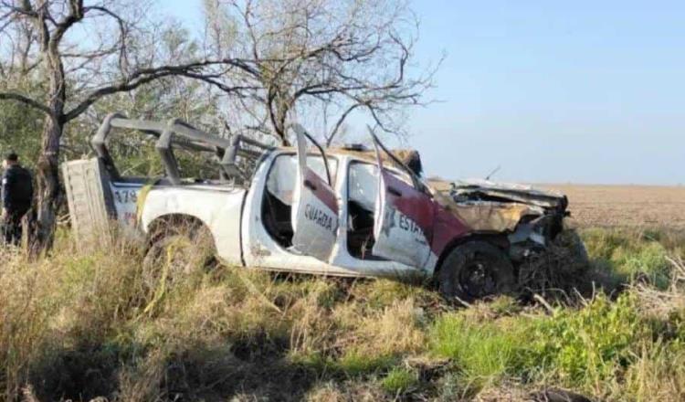 Por volcadura, mueren 2 elementos de la Guardia Estatal de Tamaulipas