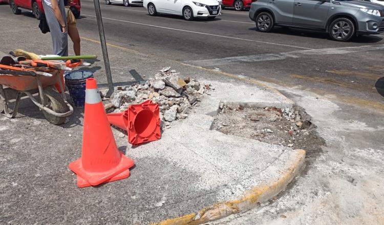 Construye Centro rampas para PCD en Paseo Tabasco y Ruiz Cortines