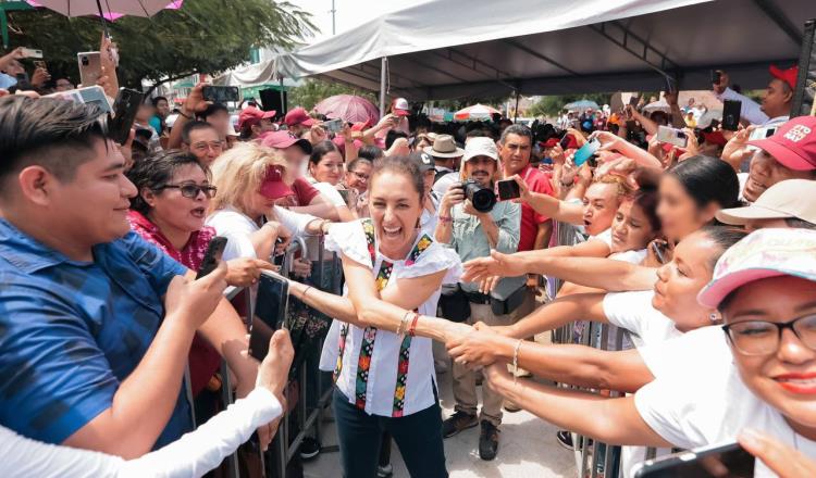 Sheinbaum exhorta desde Huimanguillo a votar 6 de 6 por Morena el próximo 2 de junio