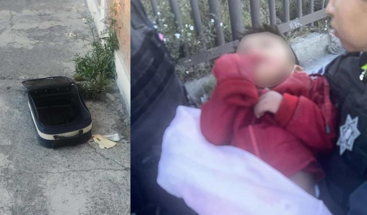 Abandonan a niño de 2 años dentro de maleta en Puebla