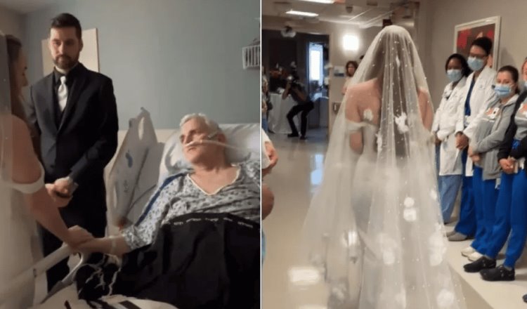 Pareja se casa en hospital para que el padre de la novia pudiera estar presente
