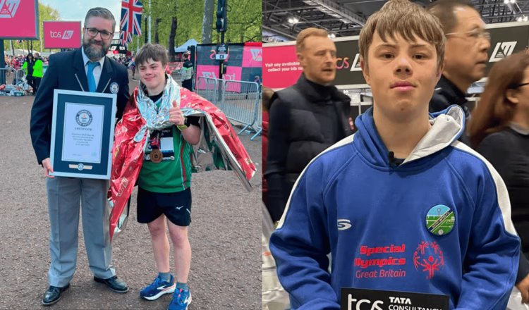 Joven con síndrome de Down rompe Récord Guinness tras concluir el icónico Maratón de Londres