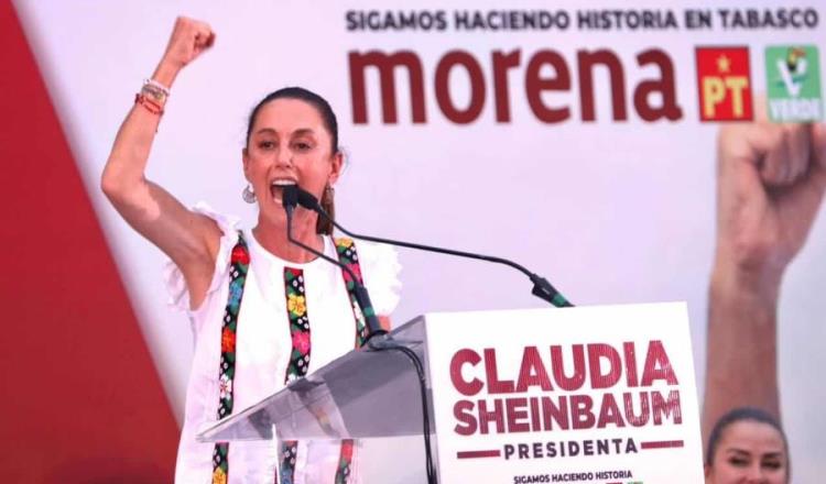 Continuar legado de AMLO promete Sheinbaum desde Tabasco