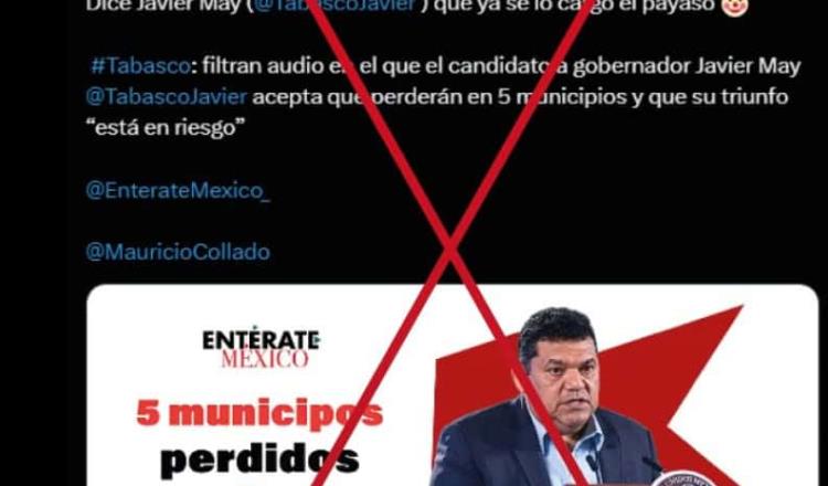 ¡Es falso! XEVT se deslinda de audio donde supuestamente May dice que Morena perderá 5 municipios