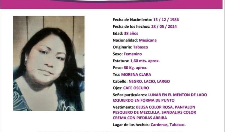 Buscan a Herlinda Morales, desaparecida junto a sus dos hijos en Cárdenas